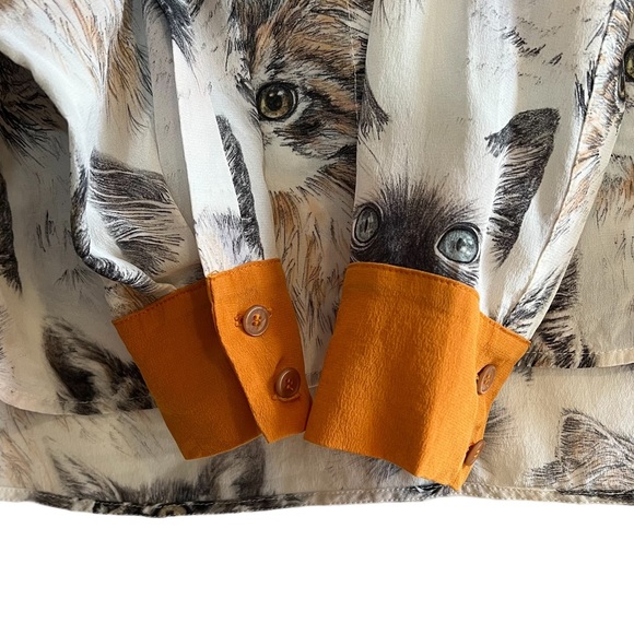 Stella McCartney silk cat print blouse size 34 or US 0, excellent condition - Picture 8 of 14